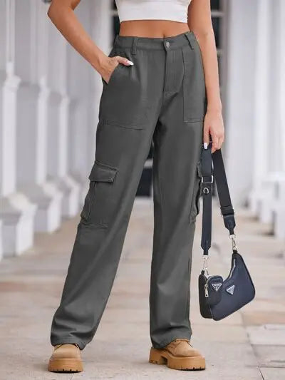 'Lucia' Baggy Wide Leg Cargo Pants - Celes Fashion